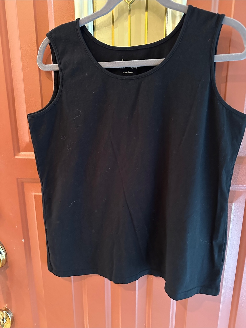 Black Sleeveless Scoop Neck Tank Top - Denim & Company